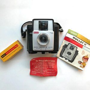 Vintage Kodak Brownie Bullet II Camera with Manual + Roll of Expired 1966 Film